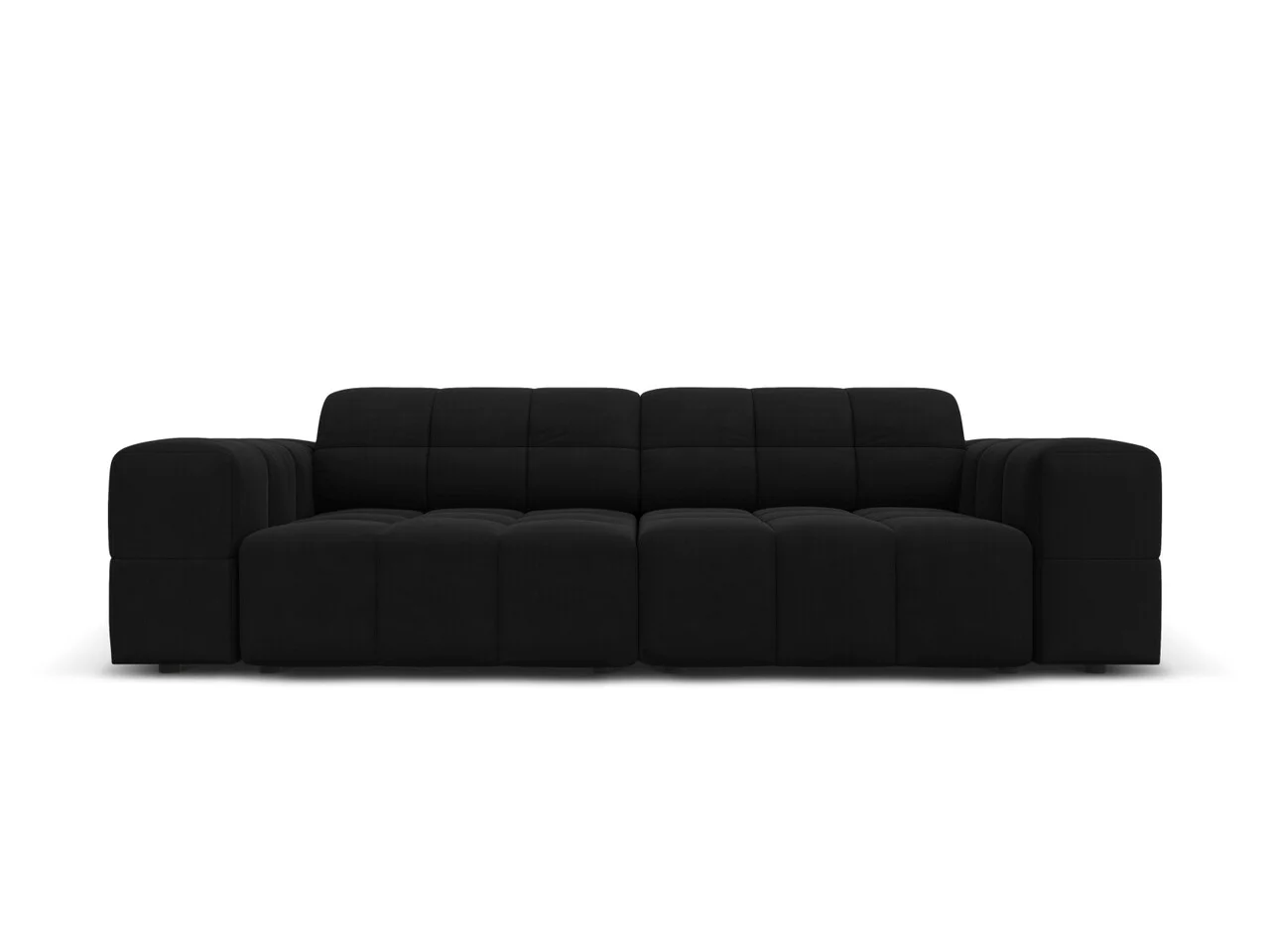 Canapea 3 locuri, Jennifer-51, Micadoni Home, 204x102x70 cm, catifea, negru Canapea 3 locuri, Jennifer-51, Micadoni Home, 204x102x70 cm, catifea, negru