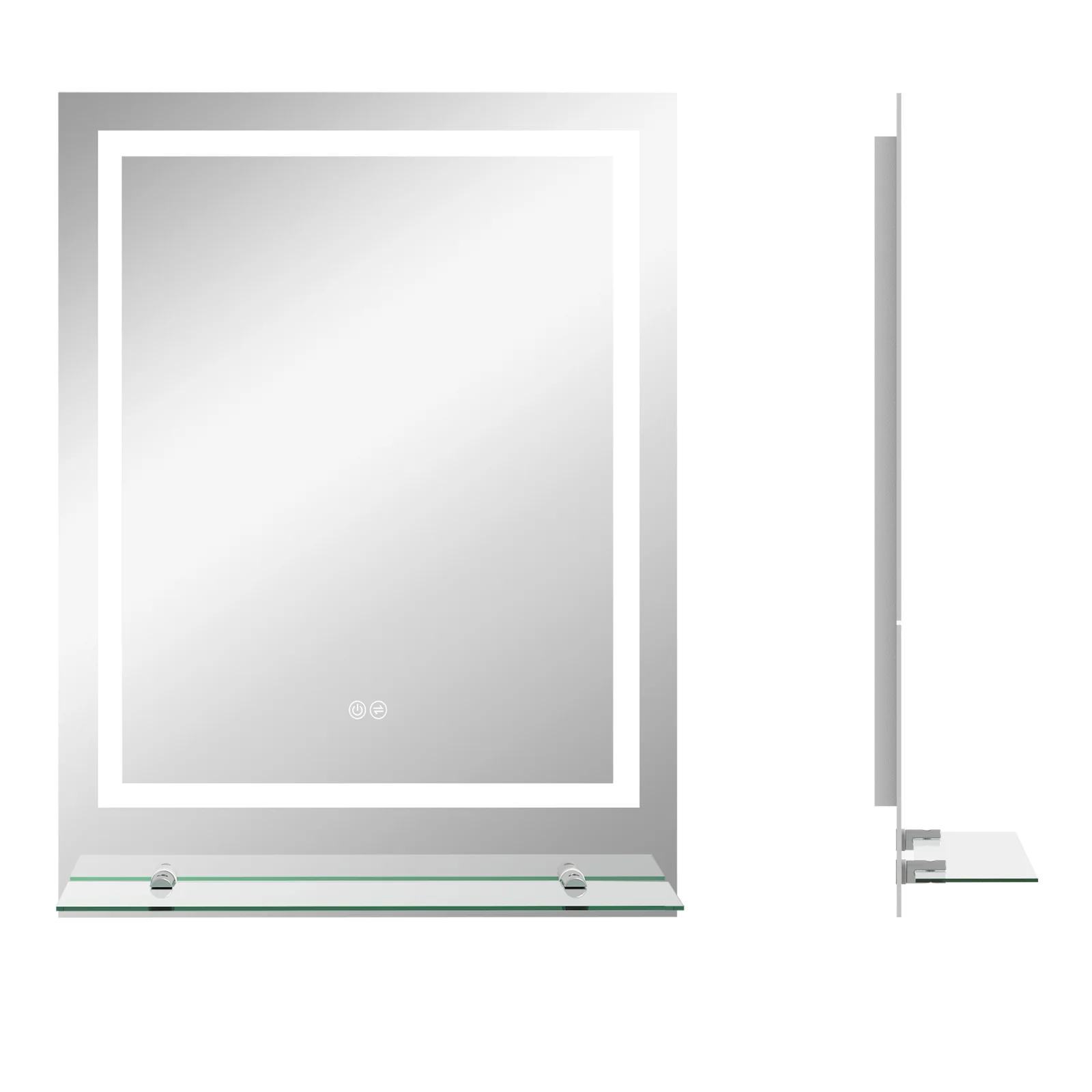kleankin Oglindă LED dreptunghiulară pentru perete, baie 70 x 50 cm | Aosom Romania kleankin Oglindă LED dreptunghiulară pentru perete, baie 70 x 50 cm | Aosom Romania