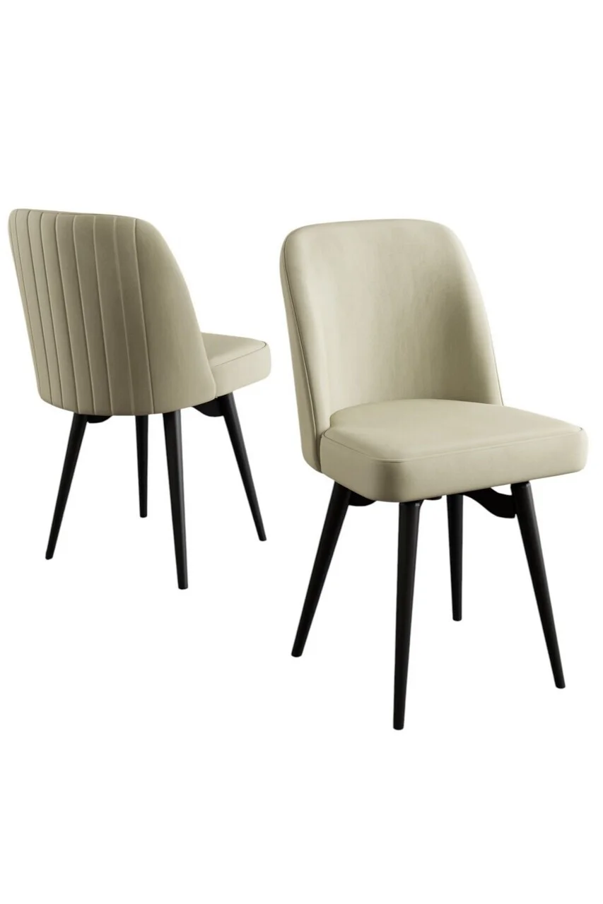 Set scaune 4 piese, Hanah Home, Jiva, Crem/Negru Set scaune 4 piese, Hanah Home, Jiva, Crem/Negru