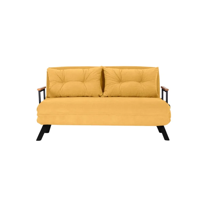 Canapea extensibila SANDO, 2 locuri, mustar, 133x78x78 cm