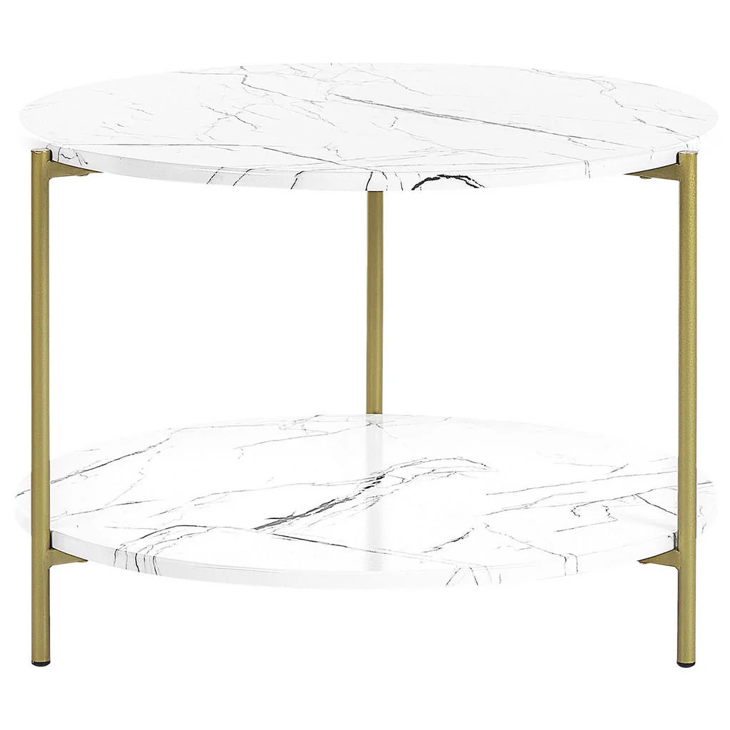 MĂSUȚĂ DE CAFEA marmură aspect albă/aurie 60 cm Reva MĂSUȚĂ DE CAFEA marmură aspect albă/aurie 60 cm Reva