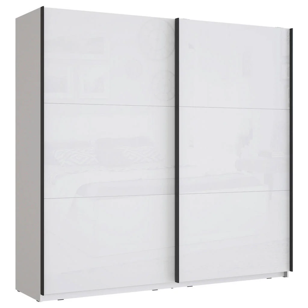 Dulap Cu Uși Culisante, 220,1/209,7/61,2 cm, alb, alb lucios intens Dulap Cu Uși Culisante, 220,1/209,7/61,2 cm, alb, alb lucios intens