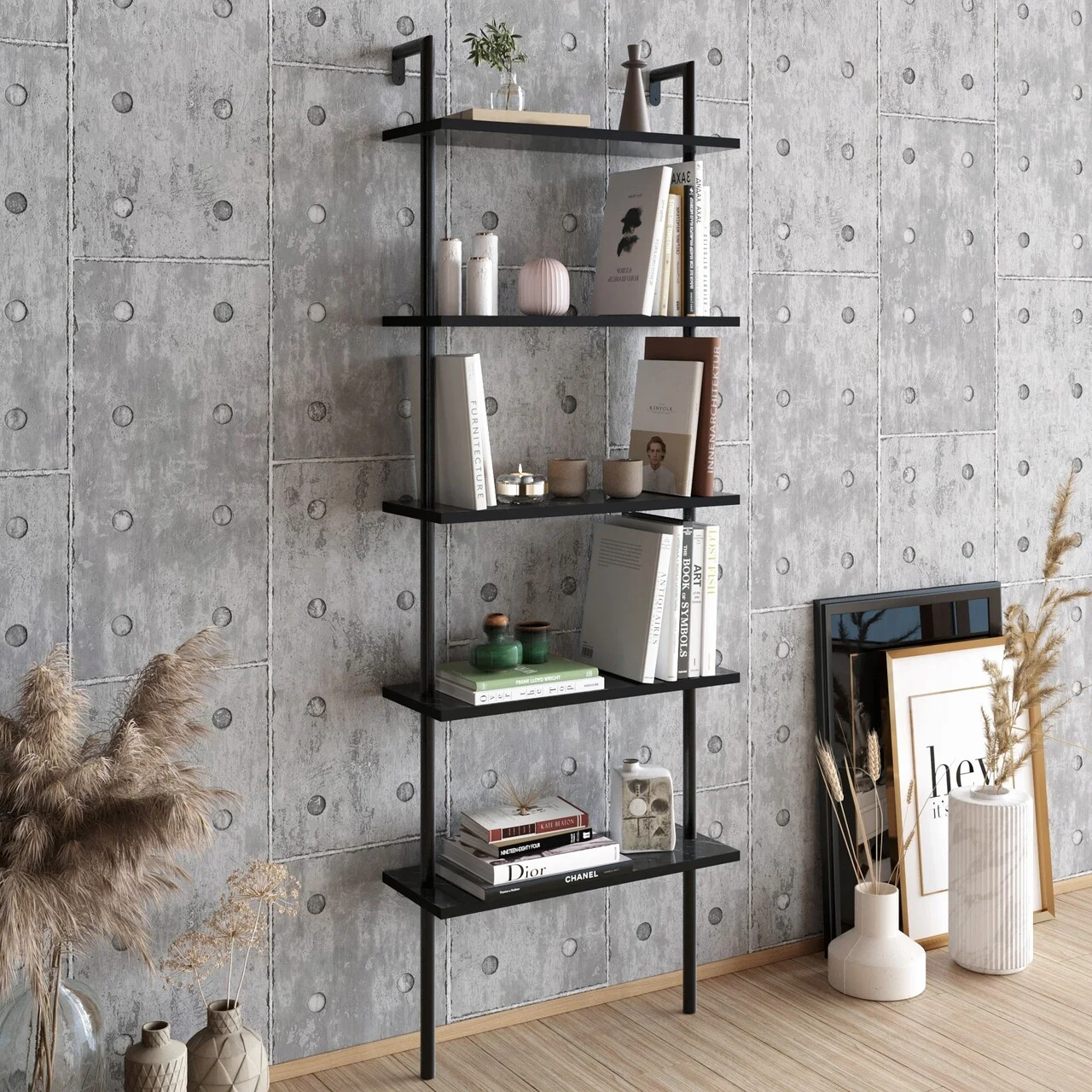 Corp biblioteca, Hanah Home, Paula, 60x174x22 cm, Negru Corp biblioteca, Hanah Home, Paula, 60x174x22 cm, Negru