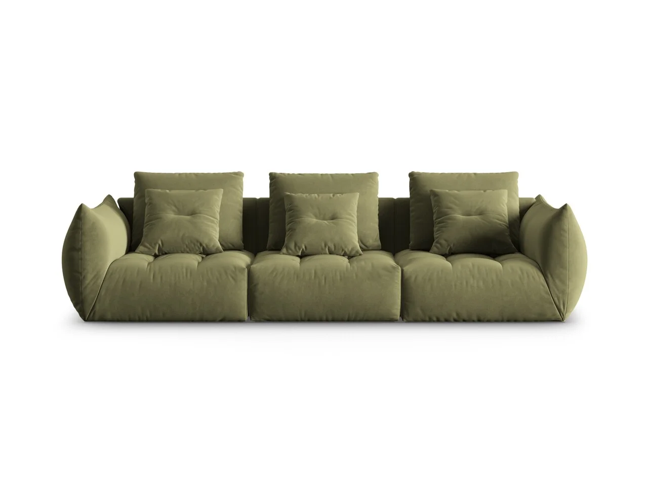 Canapea modulara 4 locuri, Bloom-184, Micadoni Home, 332x106x95 cm, catifea, verde deschis Canapea modulara 4 locuri, Bloom-184, Micadoni Home, 332x106x95 cm, catifea, verde deschis