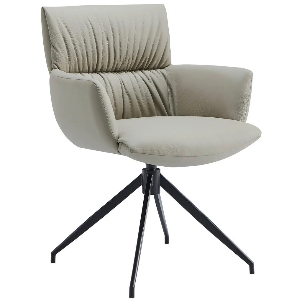 Scaun Cu Brațe din metal, piele, cappuccino Scaun Cu Brațe din metal, piele, cappuccino