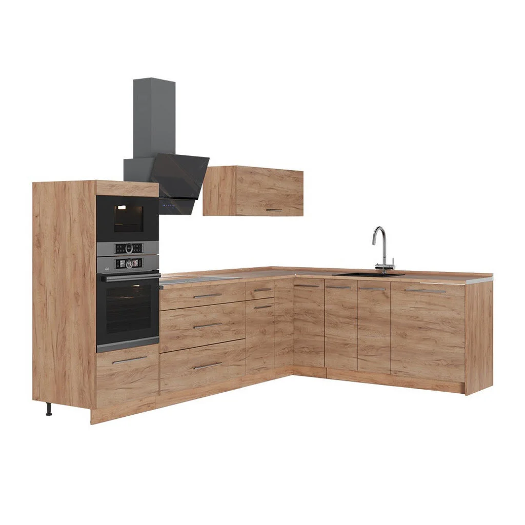 BUCĂTĂRIE PE COLȚ Fame-Line, Stejar auriu/Stejar auriu, 287 x 207 cm fara blat BUCĂTĂRIE PE COLȚ Fame-Line, Stejar auriu/Stejar auriu, 287 x 207 cm fara blat