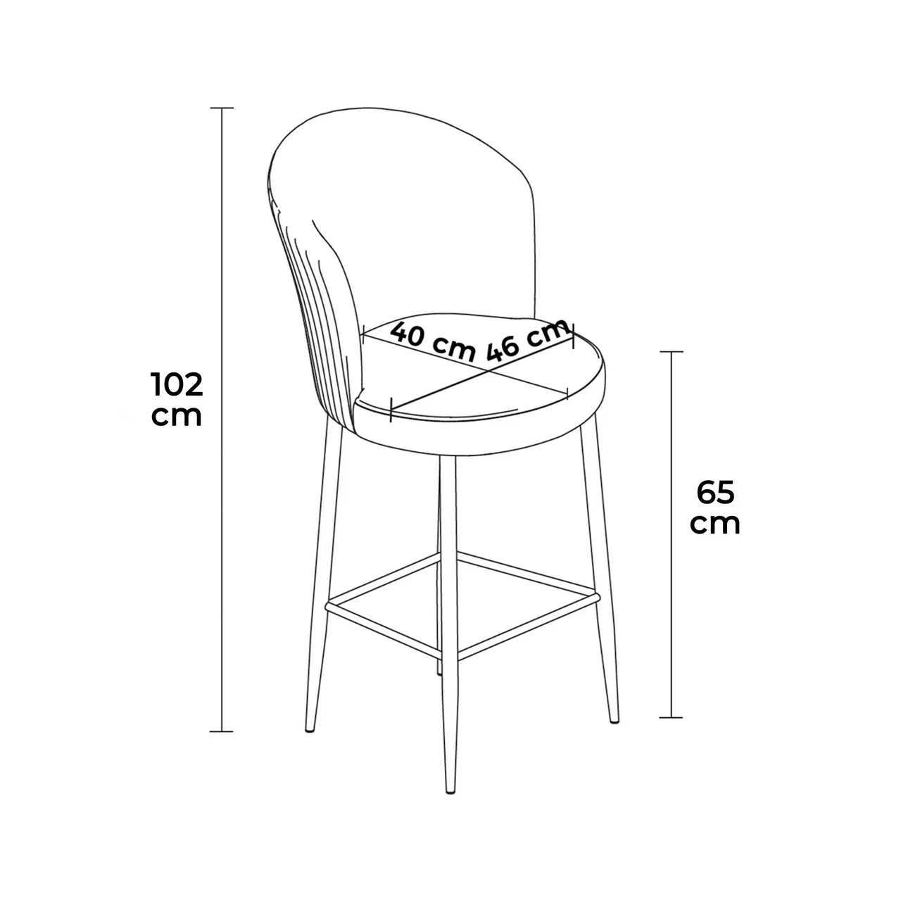 Set scaun de bar (2 bucăți), Hanah Home, Alte, Antracit/Alb Set scaun de bar (2 bucăți), Hanah Home, Alte, Antracit/Alb