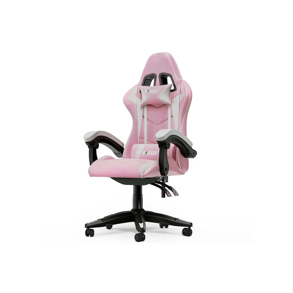 SCAUN GAMING ergonomic cu spătar reglabil și perne – Roz/Alb