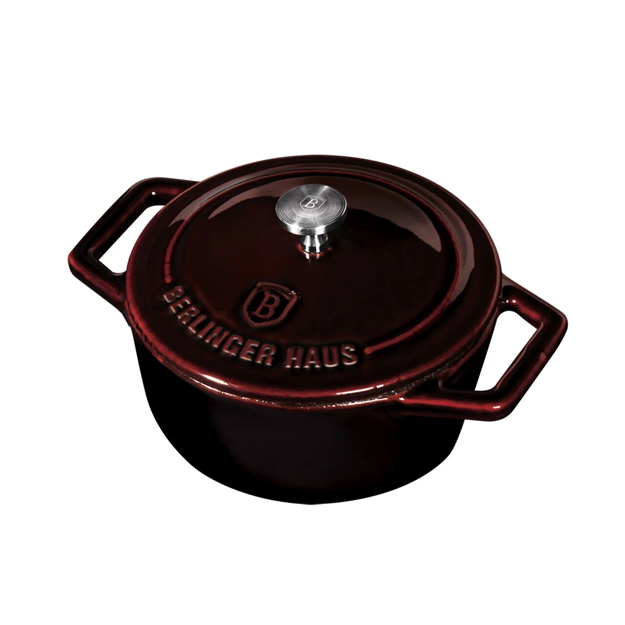 Cratita cu capac Berlinger Haus, Strong Mold, 10 cm, 310 ml, fonta, visiniu Cratita cu capac Berlinger Haus, Strong Mold, 10 cm, 310 ml, fonta, visiniu