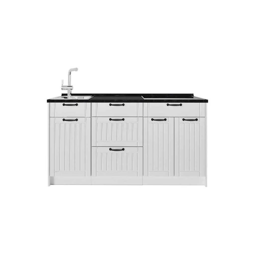 BLOC BUCATARIE Fame-Line, Casă de țară albă/Alb, 150 cm, AP Antracit BLOC BUCATARIE Fame-Line, Casă de țară albă/Alb, 150 cm, AP Antracit