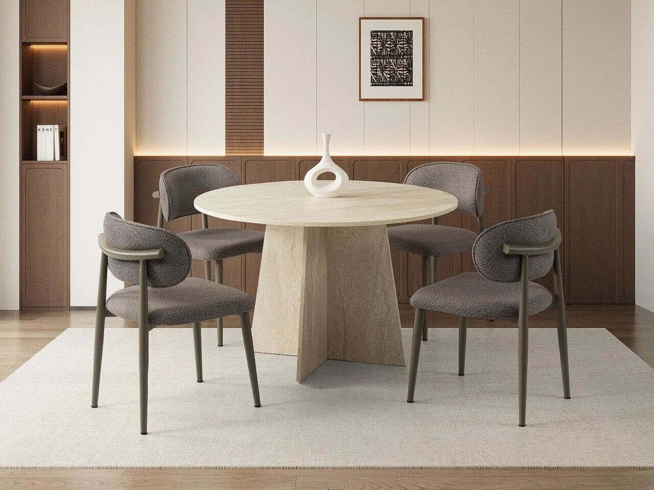 Masa, Hanah Home, Loop, 140x75x80 cm, PAL, Travertin Masa, Hanah Home, Loop, 140x75x80 cm, PAL, Travertin