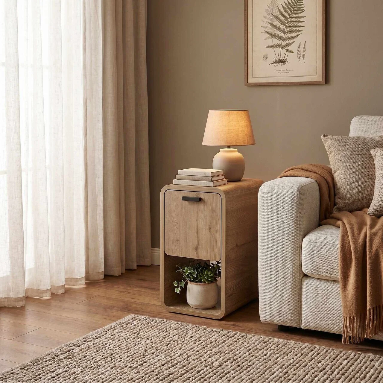 Noptiera, Hanah Home, Rovel, 30x50.5x39 cm, Natural Noptiera, Hanah Home, Rovel, 30x50.5x39 cm, Natural