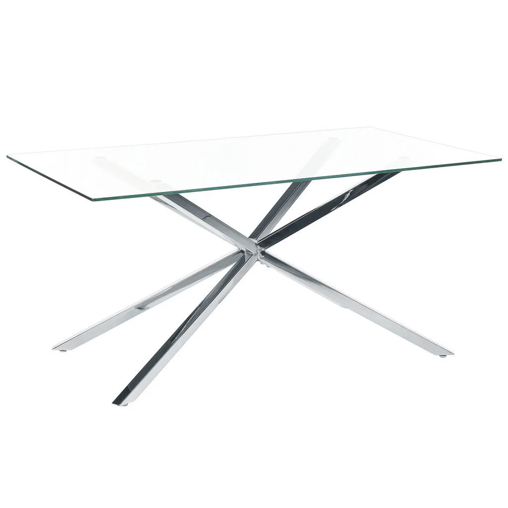 MASĂ DE BUCĂTĂRIE 160/90/75 cm argintie, transparent dreptunghiulară Cora MASĂ DE BUCĂTĂRIE 160/90/75 cm argintie, transparent dreptunghiulară Cora