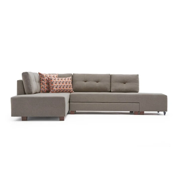Coltar extensibil MANAMA, colt stanga, crem, 280x206x85 cm