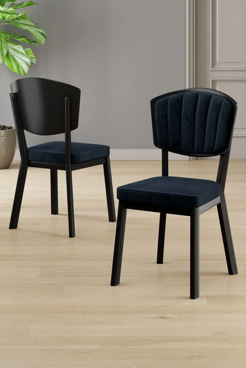 Set scaune 4 piese, Hanah Home, Nape, Antracit / Negru Set scaune 4 piese, Hanah Home, Nape, Antracit / Negru