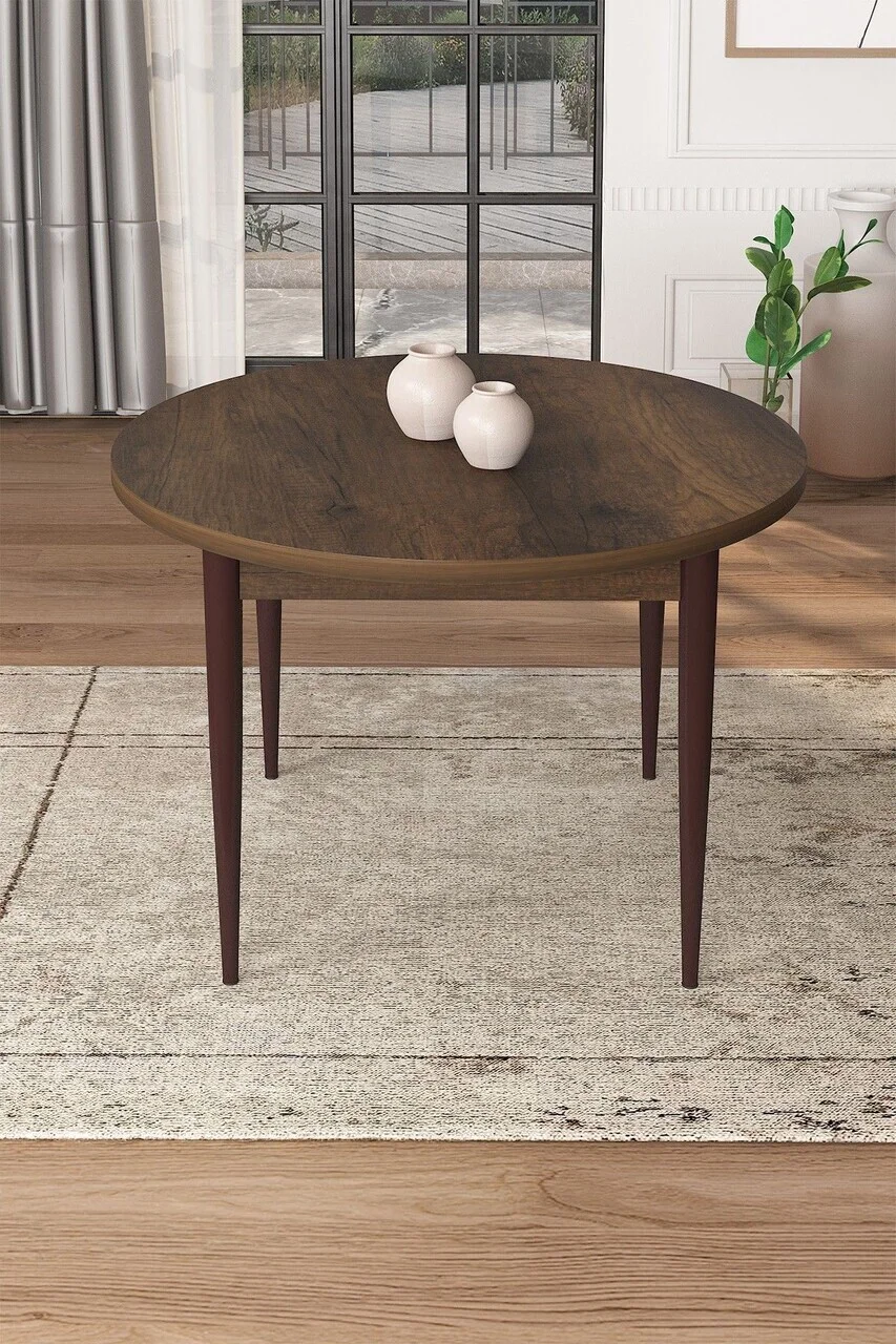 Masa, Hanah Home, Kea, 90x75x90 cm, Model baroc din lemn / Maro Masa, Hanah Home, Kea, 90x75x90 cm, Model baroc din lemn / Maro