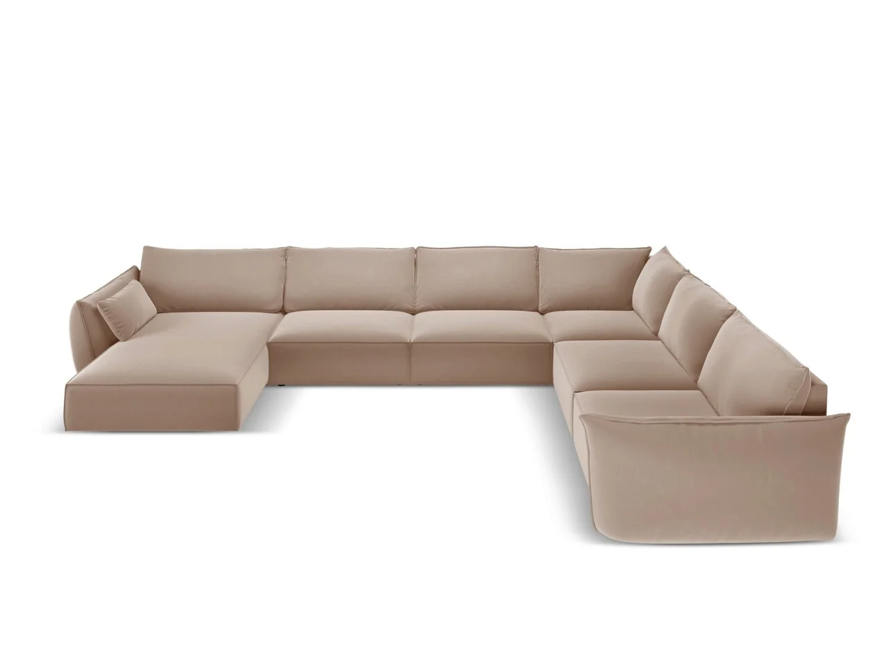 Coltar panoramic dreapta 8 locuri, Kaelle, Micadoni Home, BL, 384x284x85 cm, catifea, bej Coltar panoramic dreapta 8 locuri, Kaelle, Micadoni Home, BL, 384x284x85 cm, catifea, bej