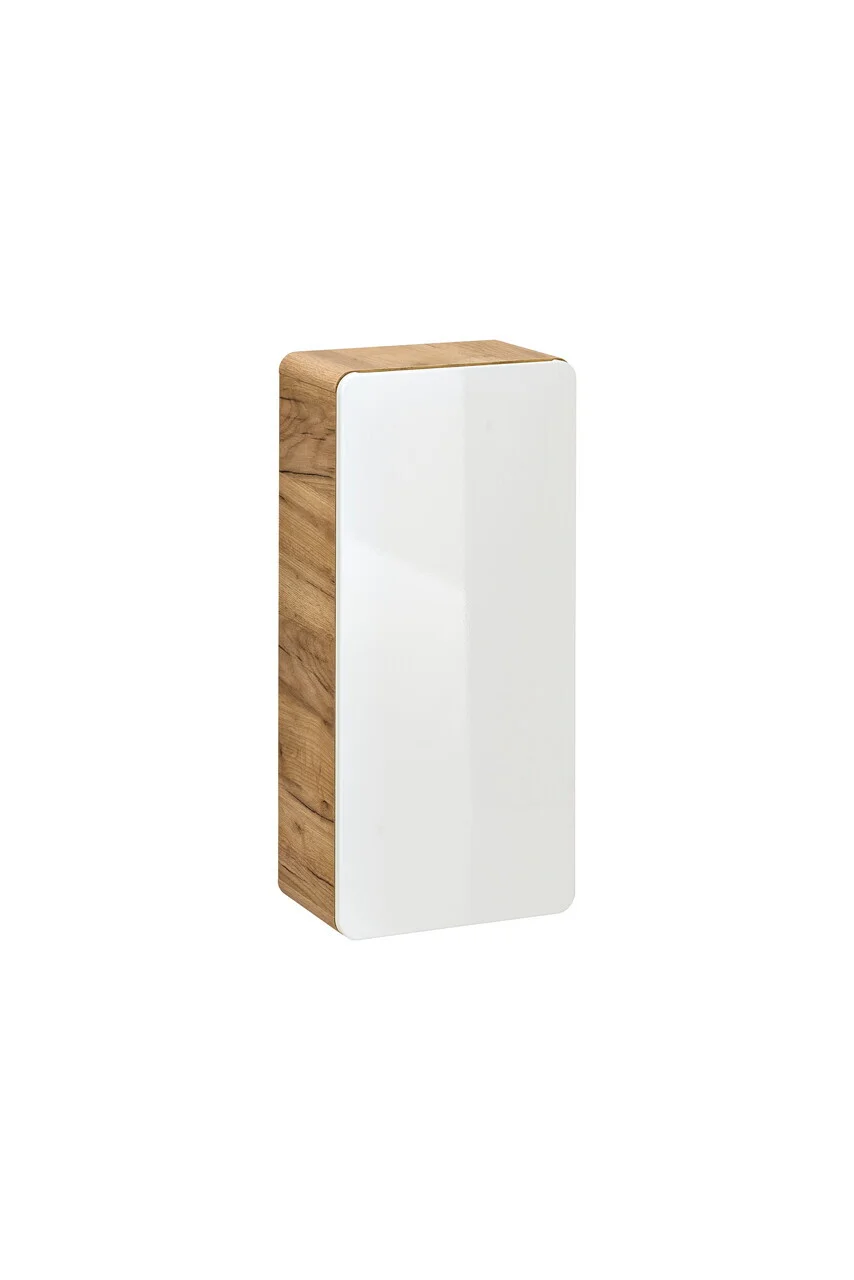 Dulapior cu 1 usa, cu fixare pe perete , Aruba White, Comad, 35x22x75 cm, MDF/PAL laminat, alb lucios/stejar craft gold Dulapior cu 1 usa, cu fixare pe perete , Aruba White, Comad, 35x22x75 cm, MDF/PAL laminat, alb lucios/stejar craft gold