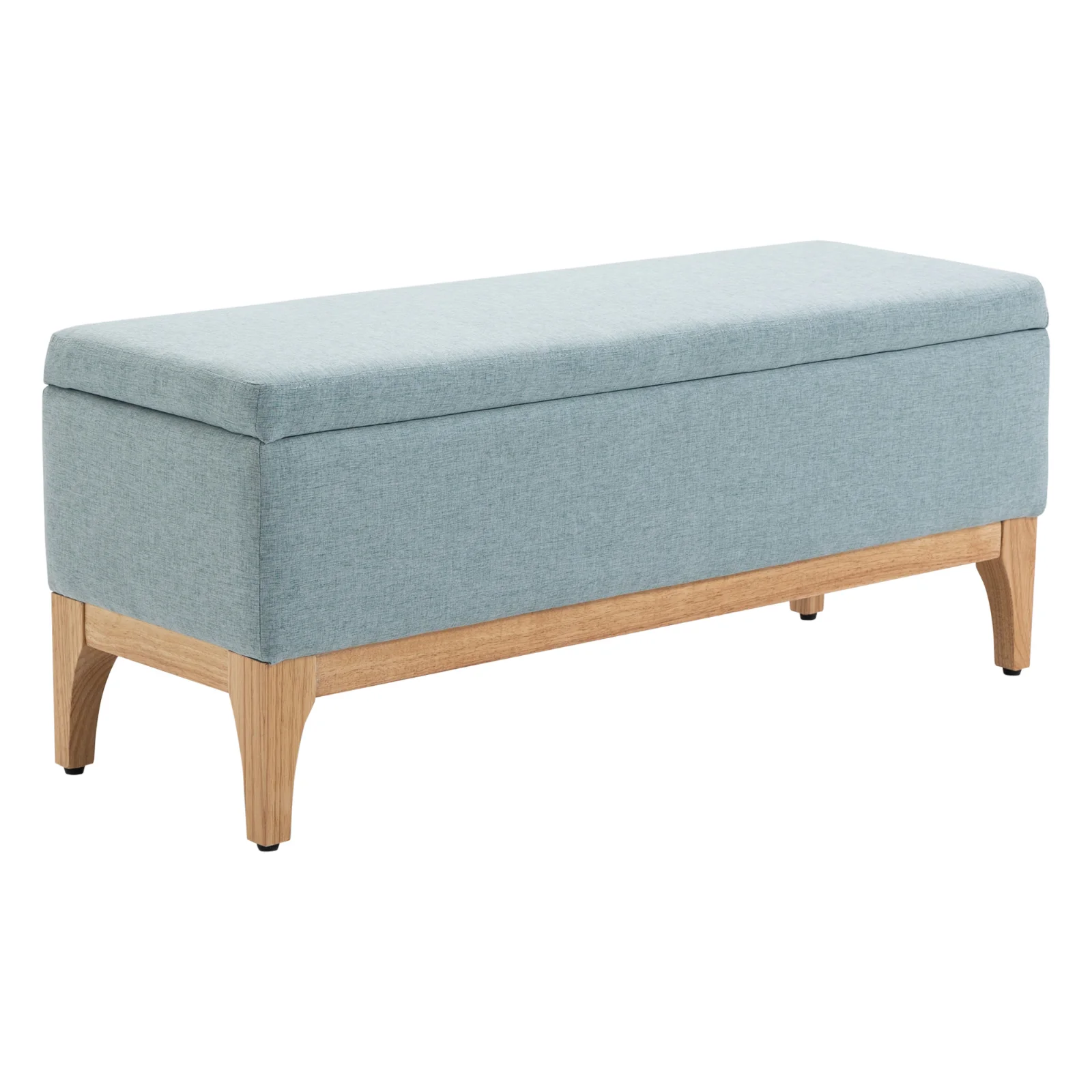Banca de Depozitare HOMCOM din Tesatura cu Efect In si Lemn pentru Hol, 110x39x45lcm, Albastru deschis | Aosom Romania Banca de Depozitare HOMCOM din Tesatura cu Efect In si Lemn pentru Hol, 110x39x45lcm, Albastru deschis | Aosom Romania