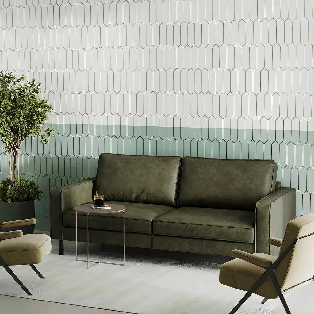 Canapea Cu 3 Locuri, textil, piele, verde Canapea Cu 3 Locuri, textil, piele, verde