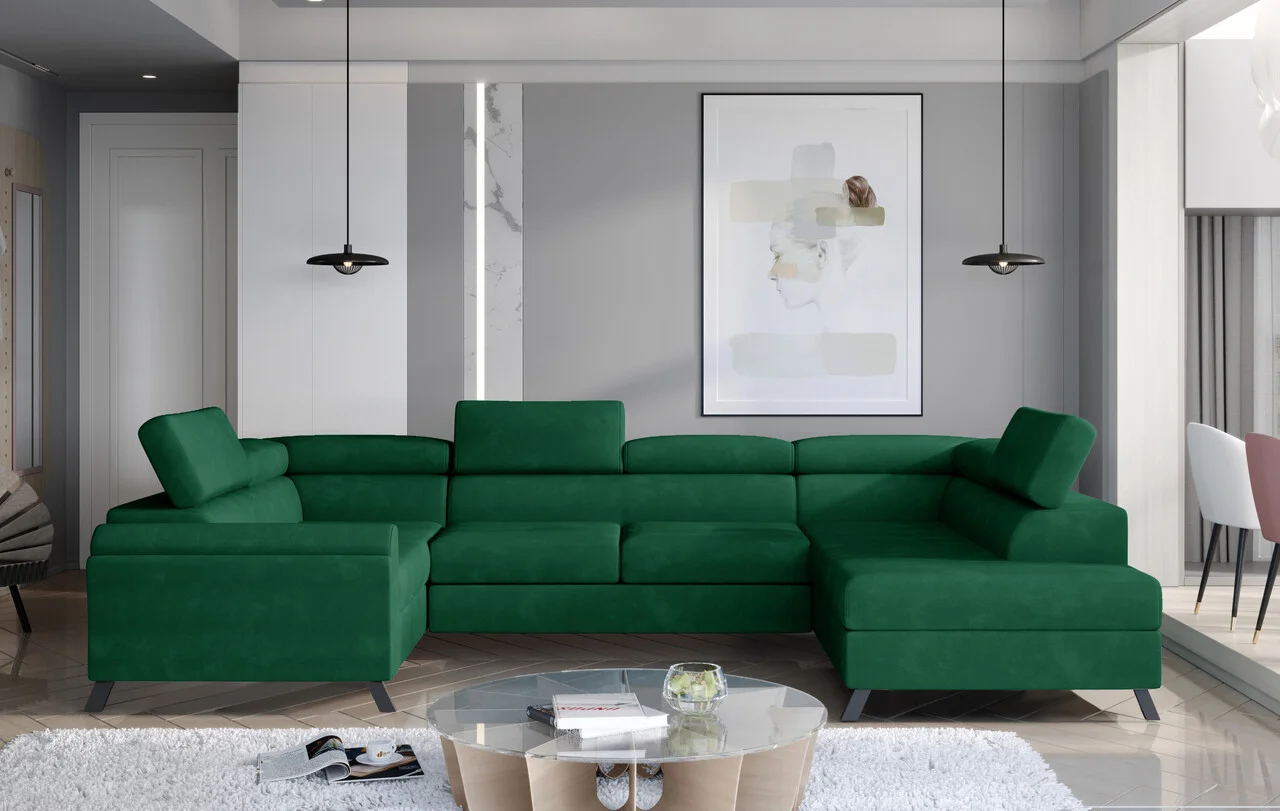 Coltar extensibil dreapta 4 locuri ELTAP, Esc-31, Escada, 336x200x92 cm, lemn/poliester, verde inchis Coltar extensibil dreapta 4 locuri ELTAP, Esc-31, Escada, 336x200x92 cm, lemn/poliester, verde inchis