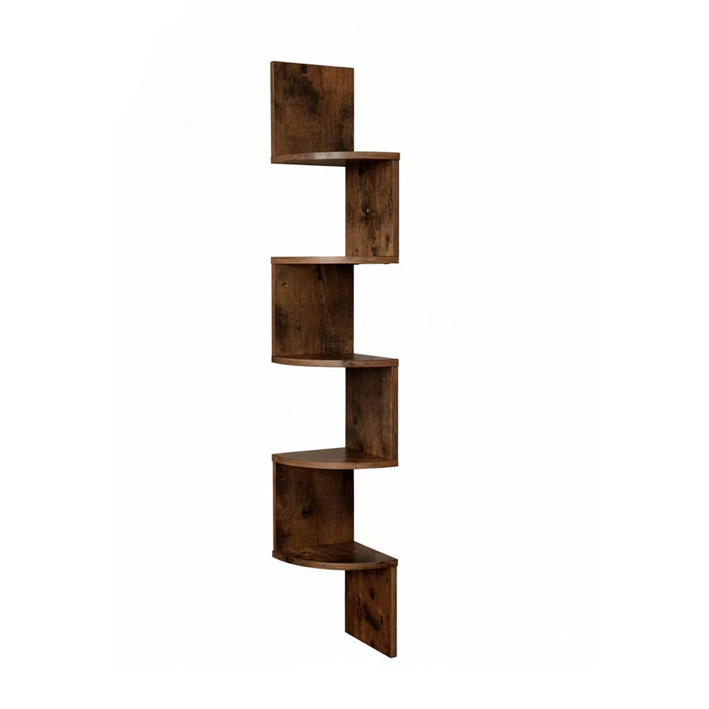 RAFT maro vintage de colț de perete 5-niveluri MDF 125 cm RAFT maro vintage de colț de perete 5-niveluri MDF 125 cm