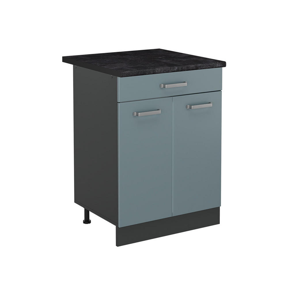 DULAP DE BAZĂ DE BUCĂTĂRIE R-Line, Albastru-gri/antracit, 60 cm cu sertar стільниця Антрацит DULAP DE BAZĂ DE BUCĂTĂRIE R-Line, Albastru-gri/antracit, 60 cm cu sertar стільниця Антрацит