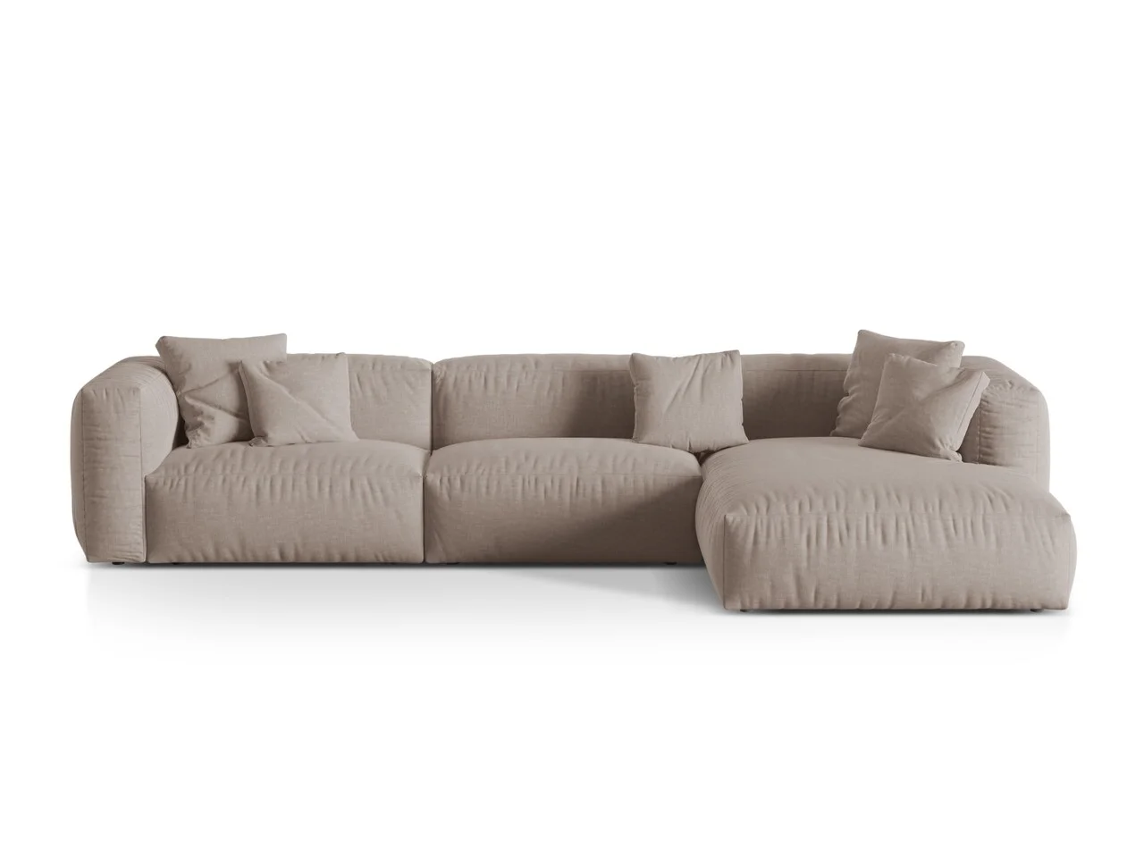 Coltar modular dreapta 3 locuri, Martina-169, Micadoni Home, 332x176x75 cm, tesatura structurata catifelata, bej inchis Coltar modular dreapta 3 locuri, Martina-169, Micadoni Home, 332x176x75 cm, tesatura structurata catifelata, bej inchis