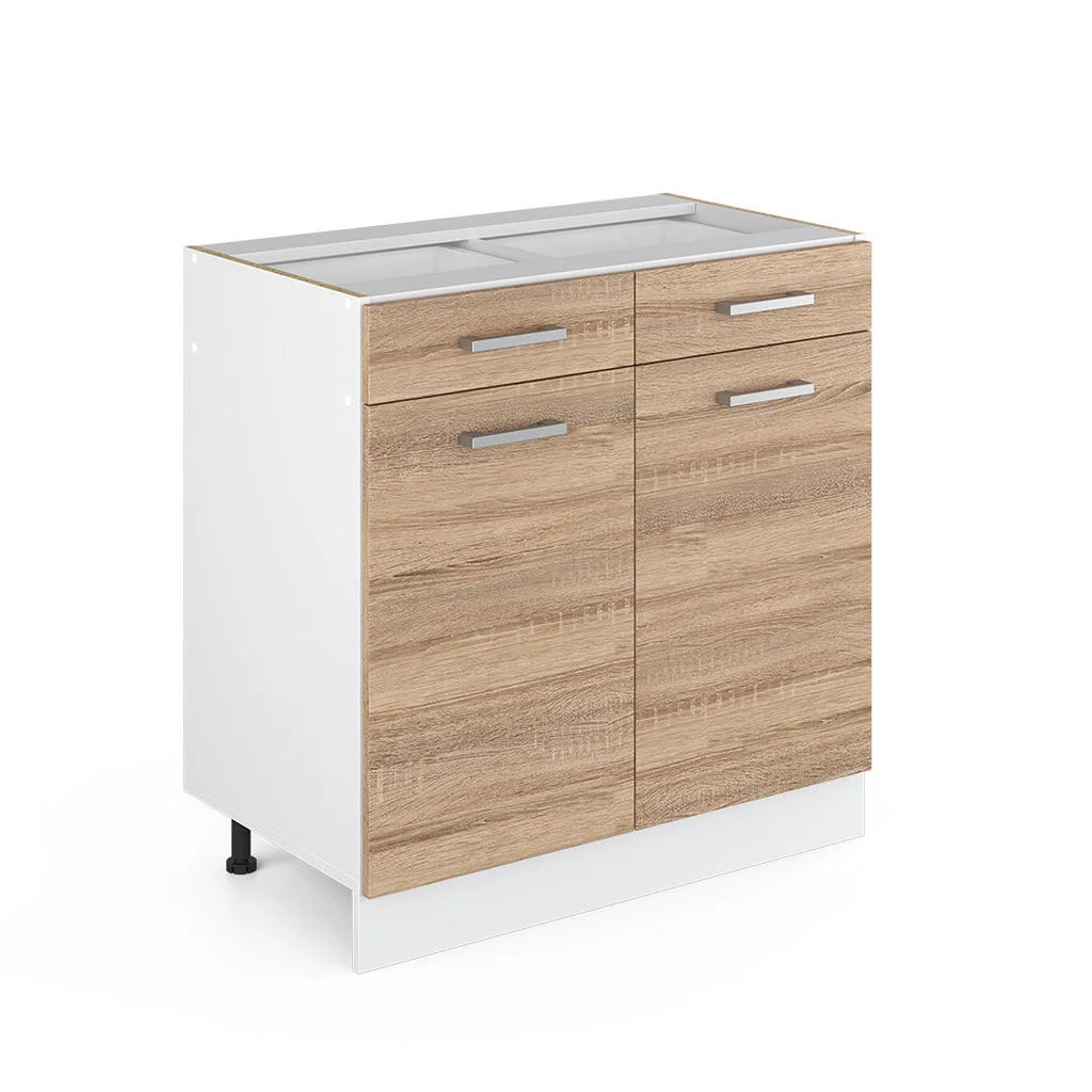 DULAP DE BAZĂ UNIVERSAL R-Line Sonoma 80 cm cu sertare si usi, fara blat DULAP DE BAZĂ UNIVERSAL R-Line Sonoma 80 cm cu sertare si usi, fara blat