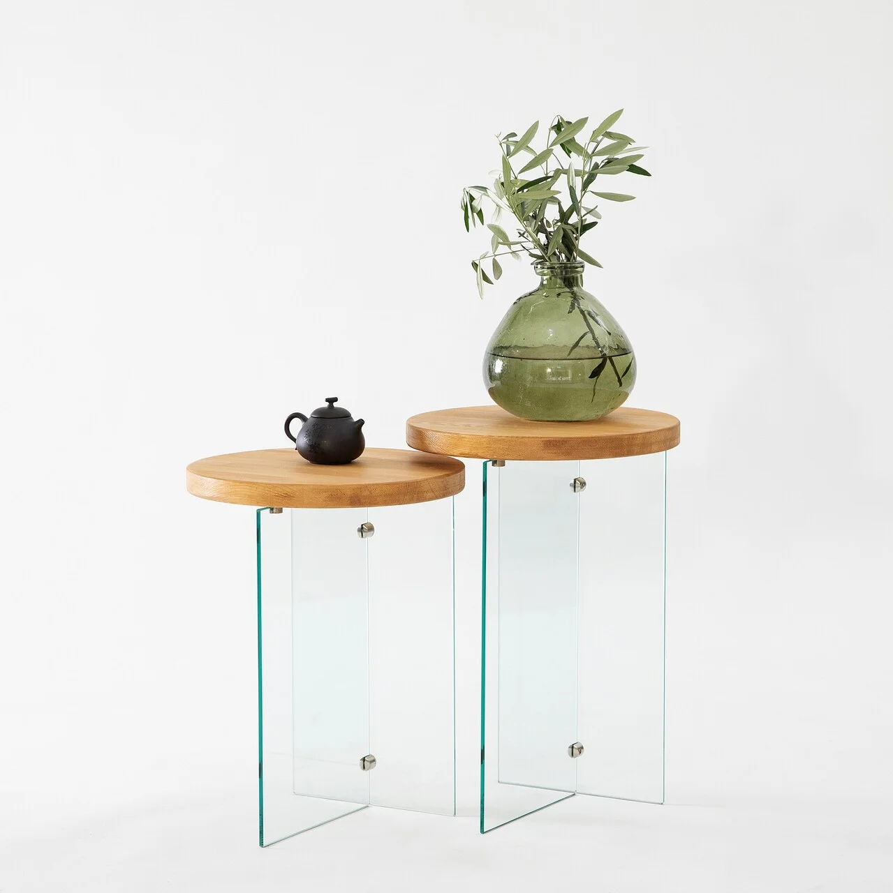 Set masute de cafea, Hanah Home, Serenity 2, Stejar / Transparent Set masute de cafea, Hanah Home, Serenity 2, Stejar / Transparent