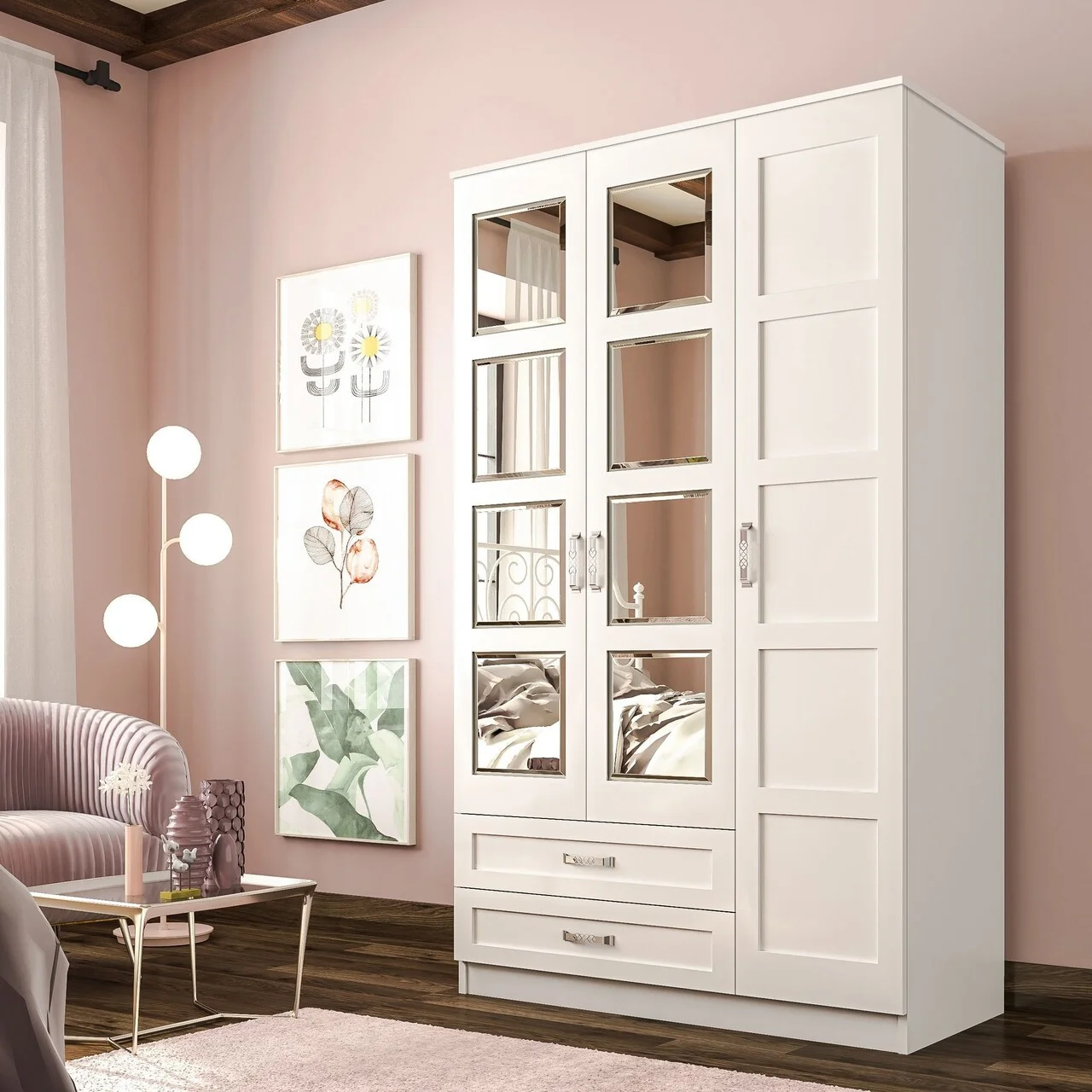 Dulap pentru haine, Hanah Home, Rb-050, Alb mat Dulap pentru haine, Hanah Home, Rb-050, Alb mat
