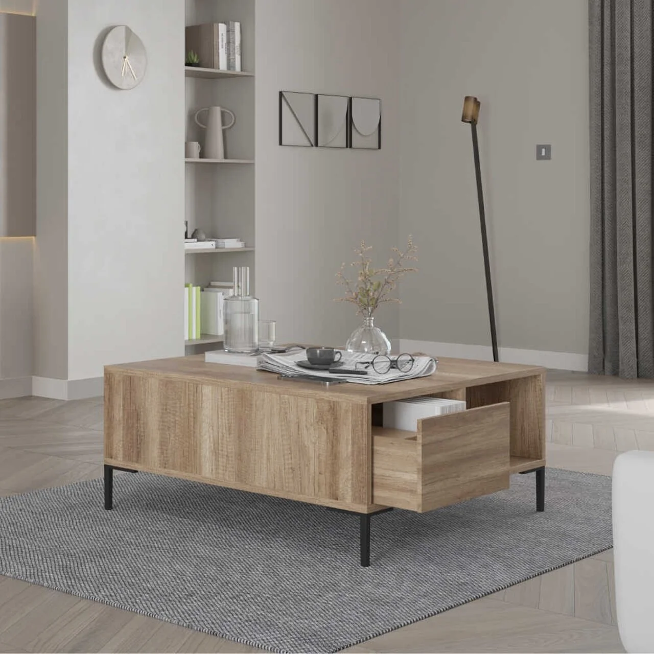 Masuta de cafea, Hanah Home, Shp-660-Tt-1, 90x42x90 cm, Grej Masuta de cafea, Hanah Home, Shp-660-Tt-1, 90x42x90 cm, Grej