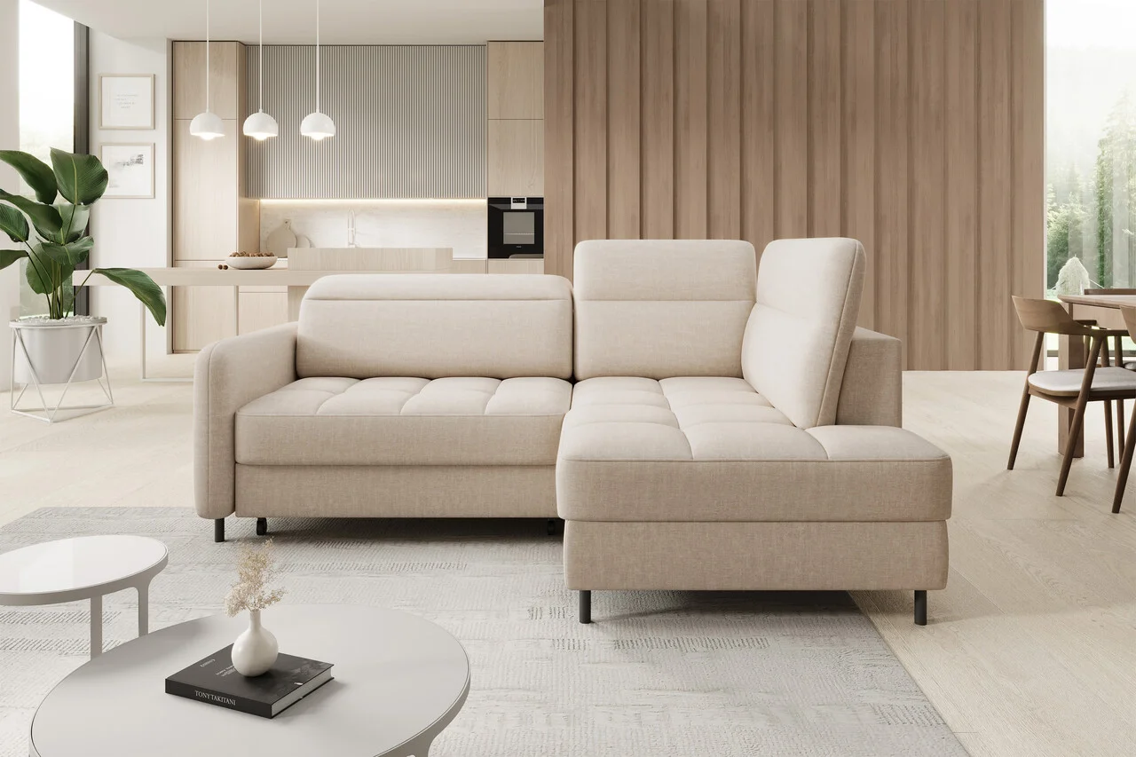 Coltar extensibil dreapta 3 locuri ELTAP, RT-18MAN, Barea, 208x160x100 cm, lemn/poliester, bej deschis Coltar extensibil dreapta 3 locuri ELTAP, RT-18MAN, Barea, 208x160x100 cm, lemn/poliester, bej deschis