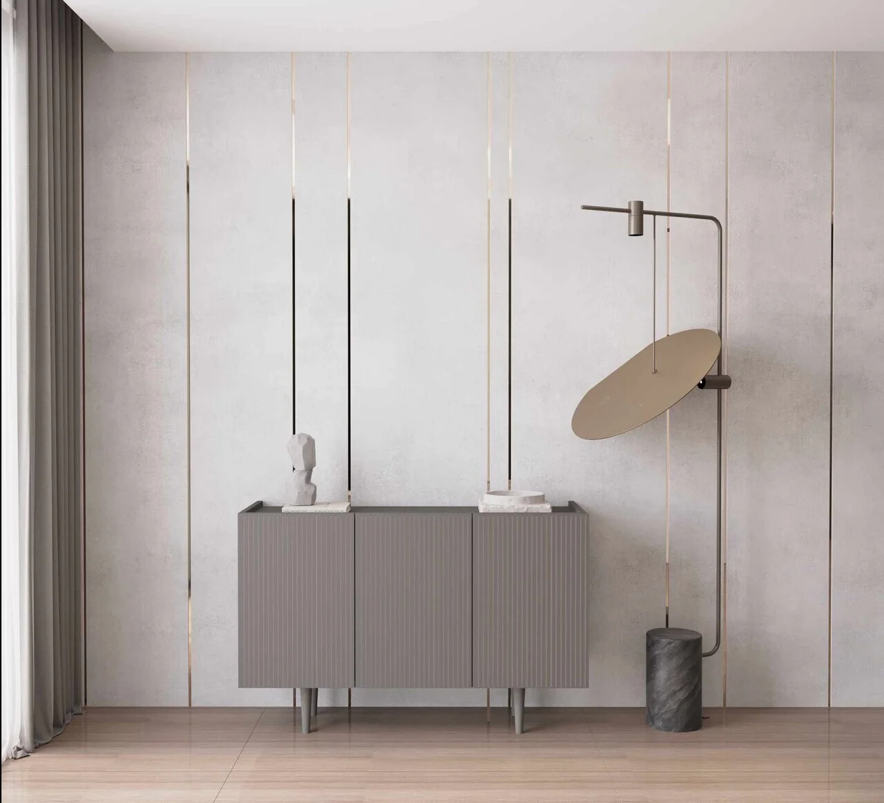 Consola, Hanah Home, Capella 120, 120x60x40 cm, MDF, Gri Consola, Hanah Home, Capella 120, 120x60x40 cm, MDF, Gri