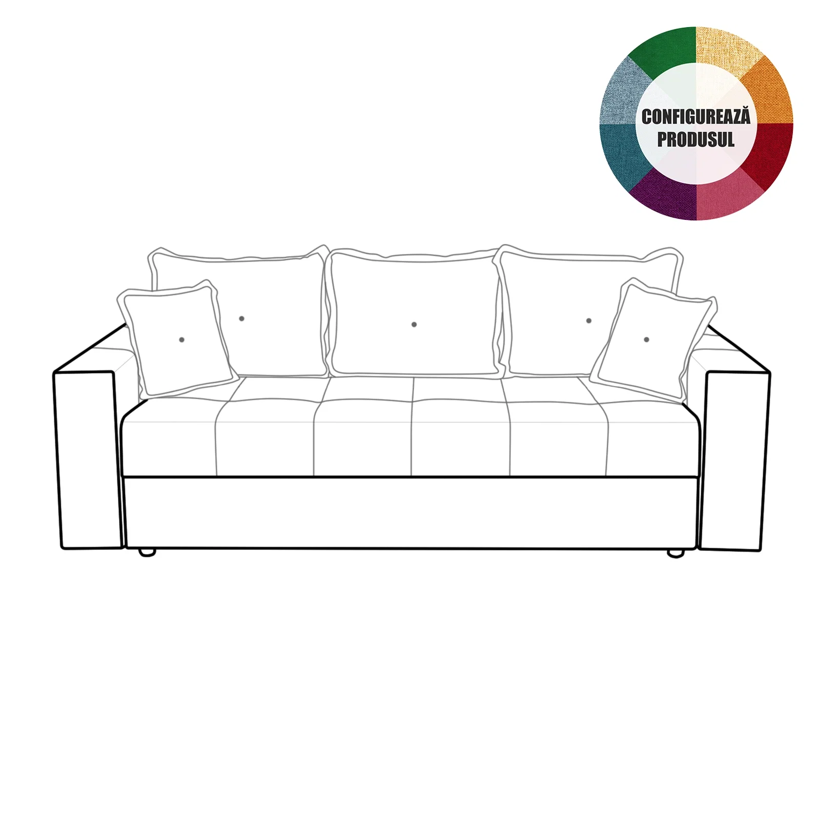 Canapea extensibila ARISSA, 3 locuri, cu arcuri, diverse culori, 235x110x77 cm Canapea extensibila ARISSA, 3 locuri, cu arcuri, diverse culori, 235x110x77 cm