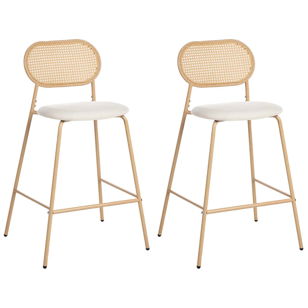 SCAUN DE BAR set de 2 maro deschis Adaver SCAUN DE BAR set de 2 maro deschis Adaver