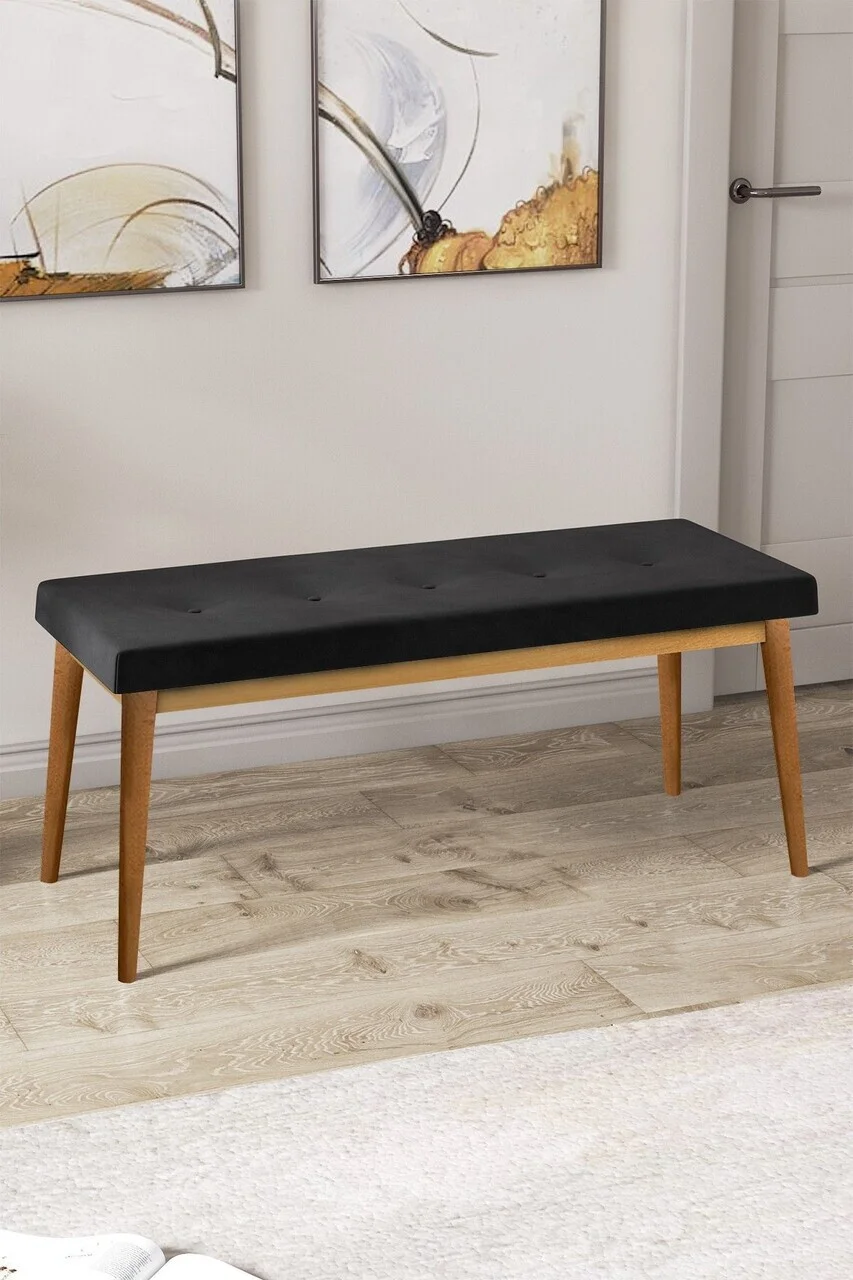 Banca, Hanah Home, Arwen Bench, Negru / Lemn natural Banca, Hanah Home, Arwen Bench, Negru / Lemn natural