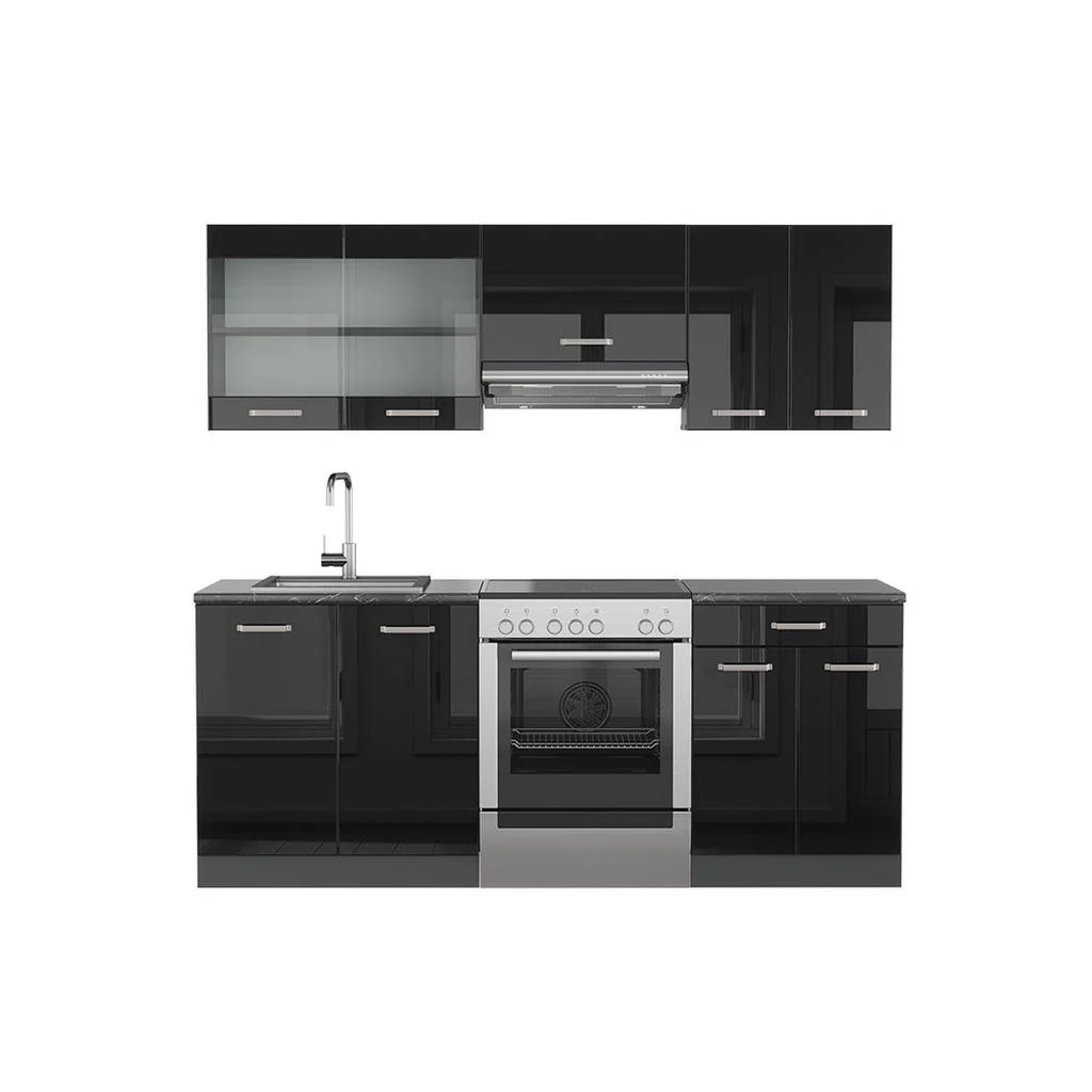 KITCHENETTE R-Line Negru lucios/antracit 200 cm , AP Antracit KITCHENETTE R-Line Negru lucios/antracit 200 cm , AP Antracit