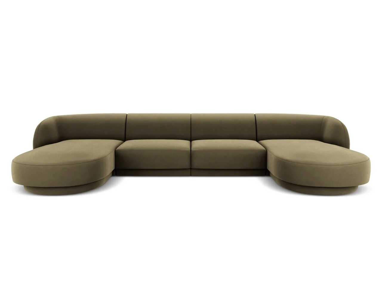 Canapea panoramica 5 locuri, Miley, Micadoni Home, BL, 334x155x74 cm, catifea, verde Canapea panoramica 5 locuri, Miley, Micadoni Home, BL, 334x155x74 cm, catifea, verde