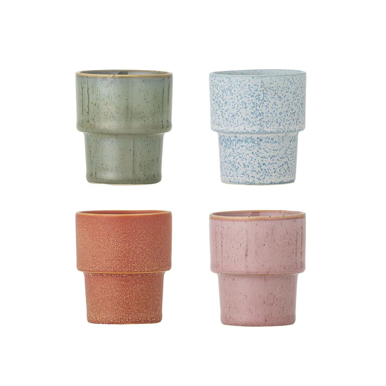 Set 4 cesti espresso, Bloomingville, Ewan, 6x6.5 cm, 75 ml, ceramica, multicolor Set 4 cesti espresso, Bloomingville, Ewan, 6x6.5 cm, 75 ml, ceramica, multicolor