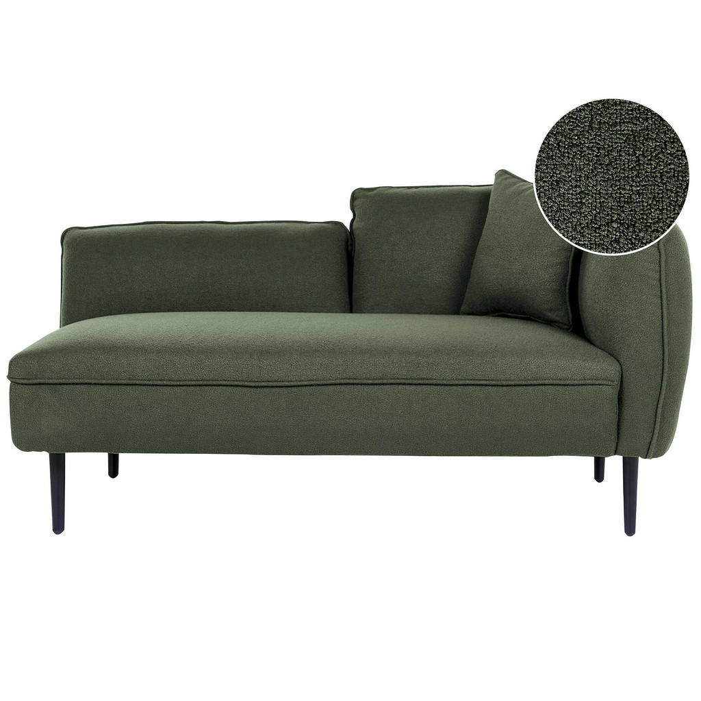 ȘEZLONG bouclé verde închis pe partea dreaptă Chevannes ȘEZLONG bouclé verde închis pe partea dreaptă Chevannes