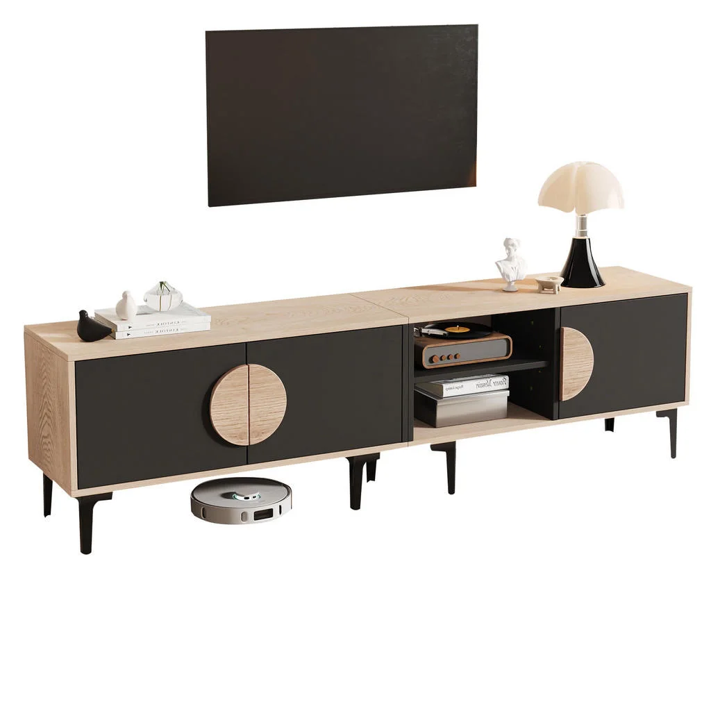 COMODĂ TV 180x35x49cm Lemn Negru COMODĂ TV 180x35x49cm Lemn Negru