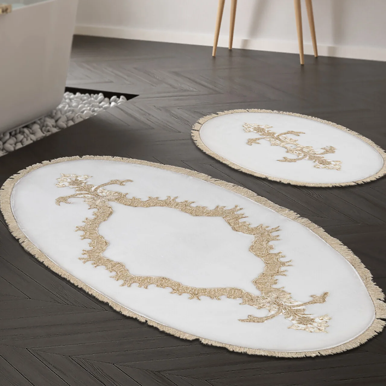 Set covorase de baie, L'essentiel Maison, Alne4656, Crem Set covorase de baie, L'essentiel Maison, Alne4656, Crem