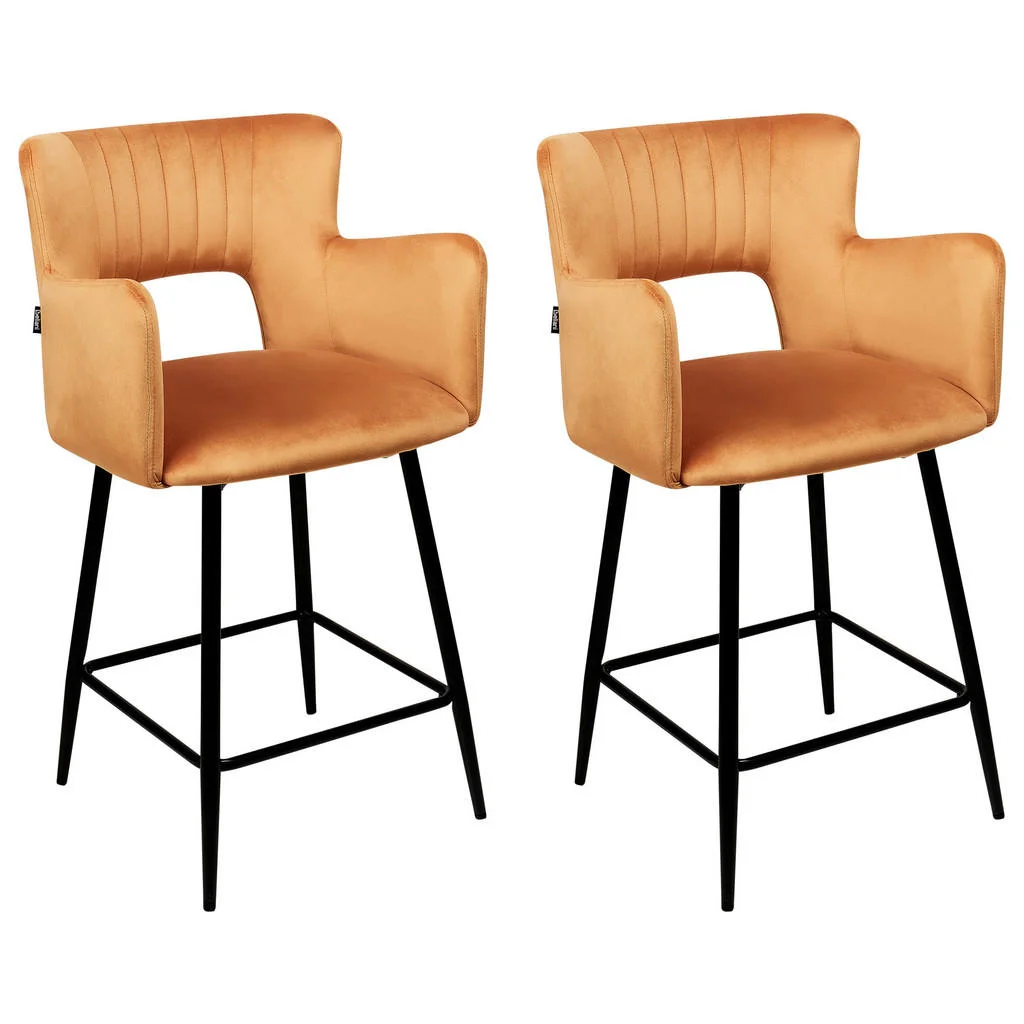 SCAUNE DE BAR set de 2 portocalie Sanilac SCAUNE DE BAR set de 2 portocalie Sanilac