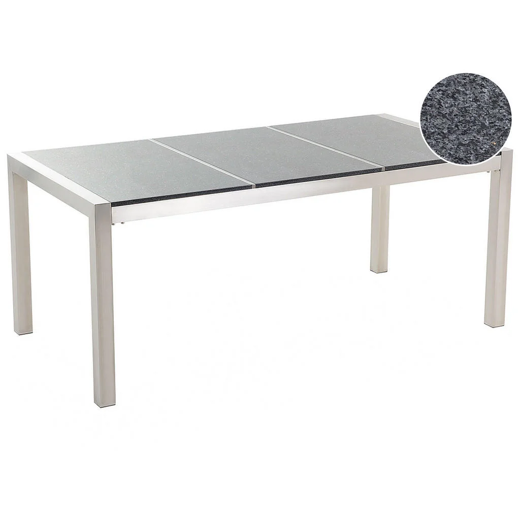 MASĂ DE GRĂDINĂ oțel inoxidabil/granit gri lustruită 180/90 cm Grosseto MASĂ DE GRĂDINĂ oțel inoxidabil/granit gri lustruită 180/90 cm Grosseto