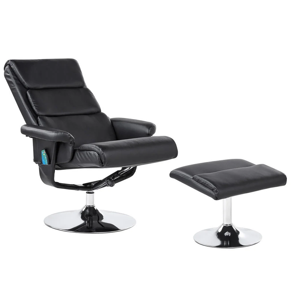 SCAUN DE MASAJ cu suport pentru picioare piele ecologică negru Legend SCAUN DE MASAJ cu suport pentru picioare piele ecologică negru Legend