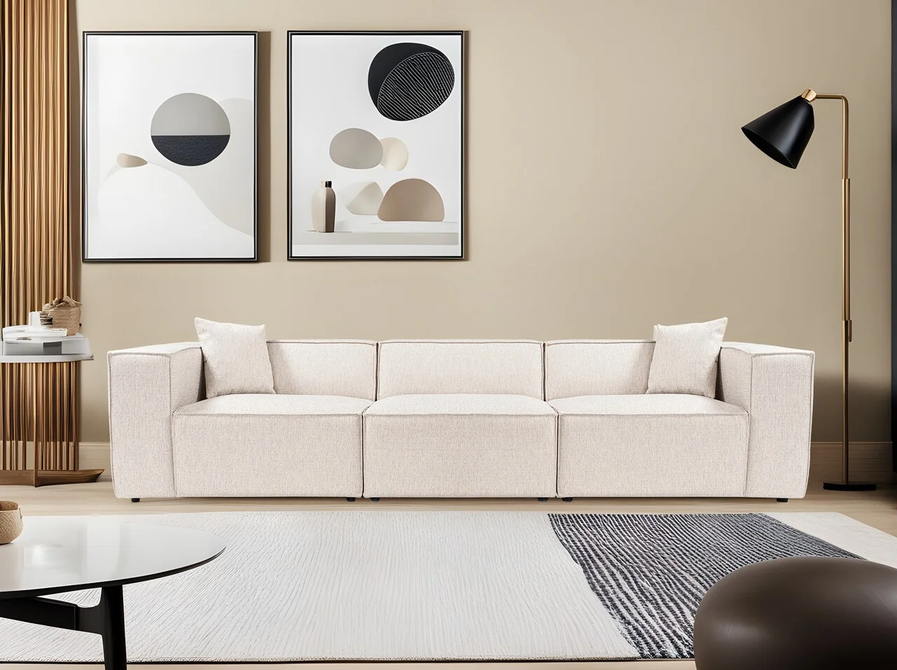 Canapea 3 locuri, Atelier del Sofa, 560ARE2119, Maro deschis Canapea 3 locuri, Atelier del Sofa, 560ARE2119, Maro deschis