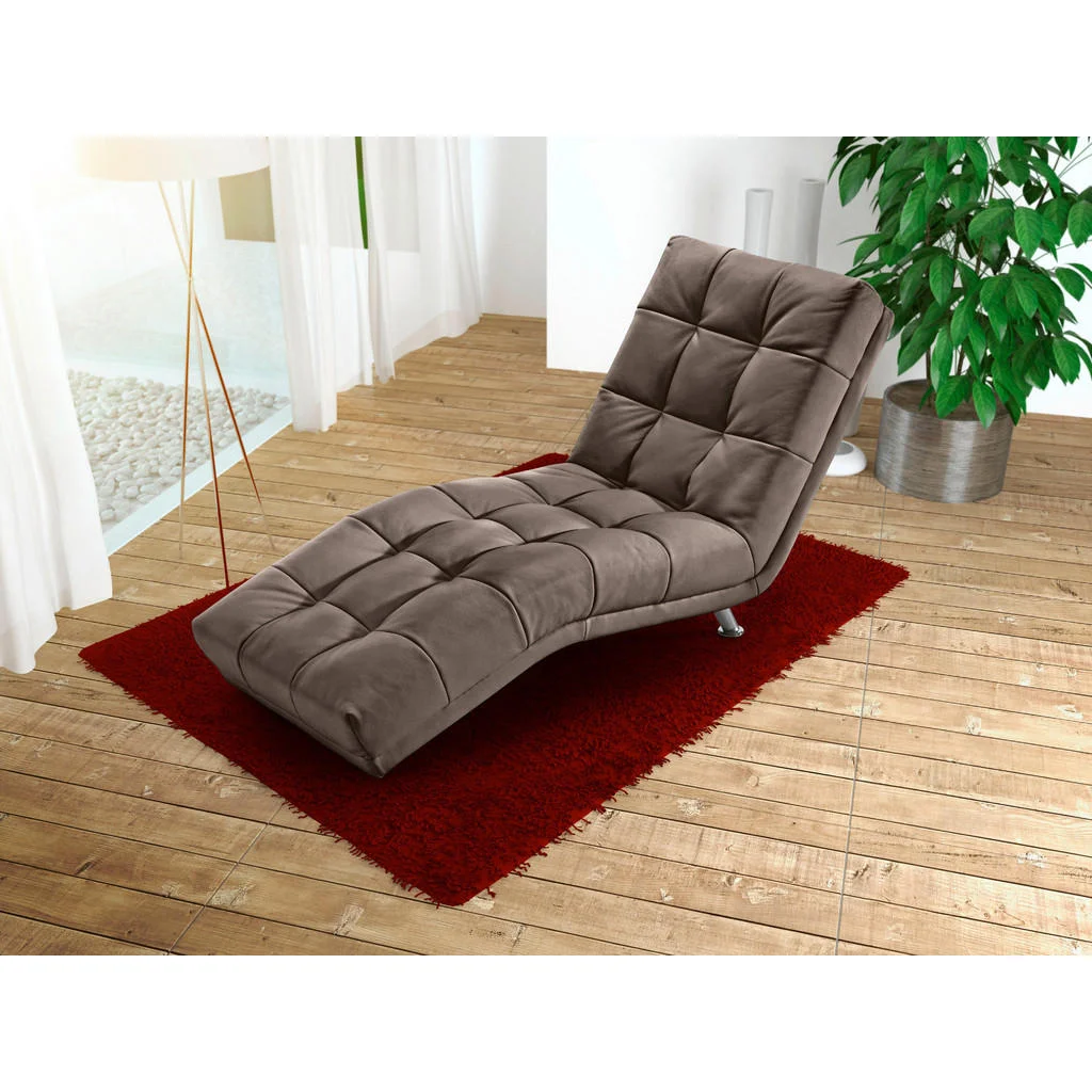Șezlong in textil taupe