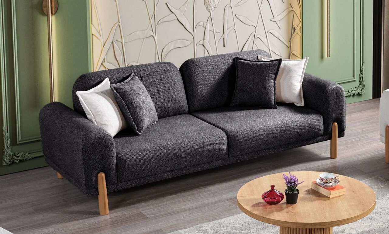 Canapea extensibila 3 locuri, Atelier del Sofa, 752EST1177, Antracit Canapea extensibila 3 locuri, Atelier del Sofa, 752EST1177, Antracit