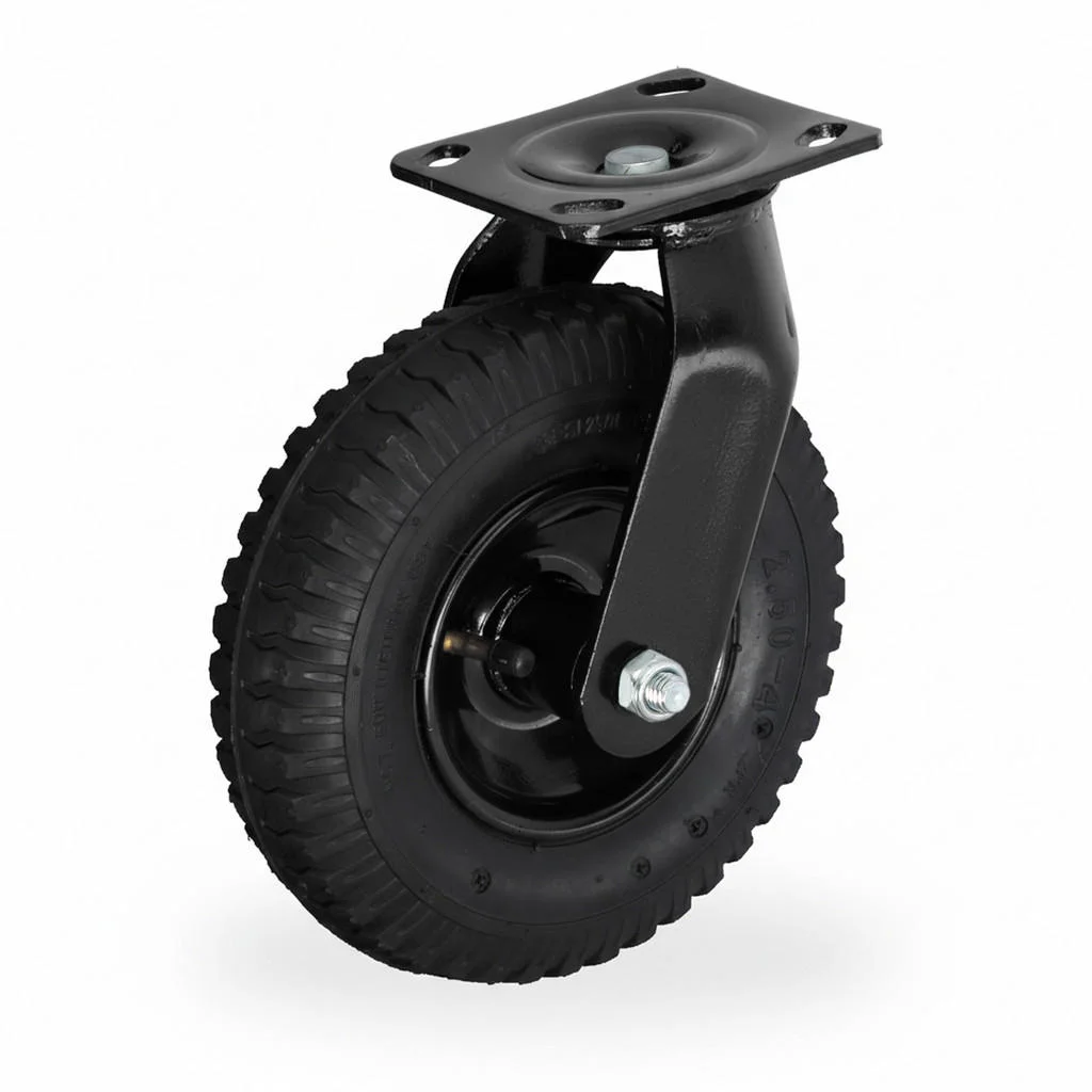 ROTIȚĂ Negru pivotantă cu anvelopă pneumatică 120 kg ROTIȚĂ Negru pivotantă cu anvelopă pneumatică 120 kg